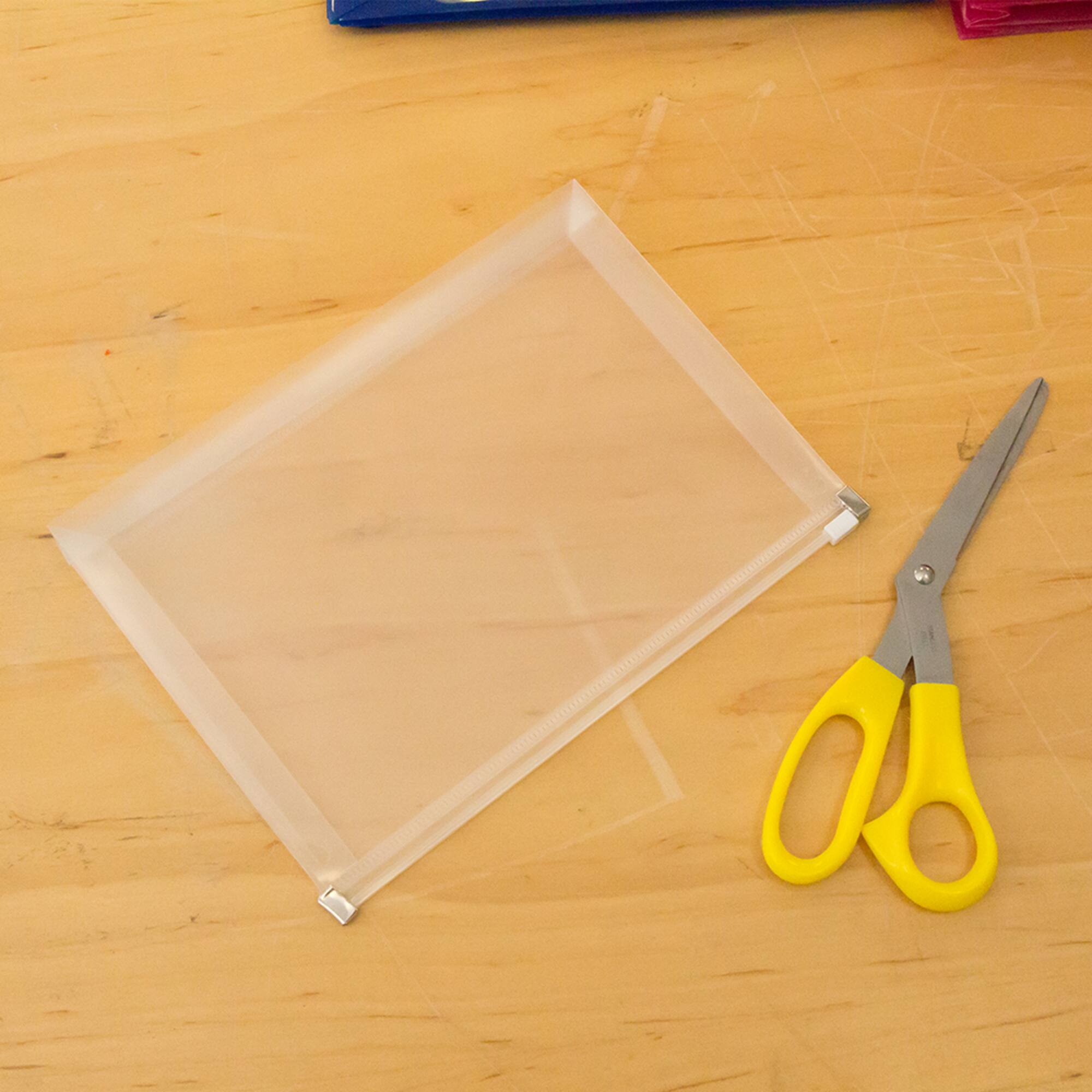 JAM Paper 4.5" x 6.5" Clear Plastic Zip Closure Envelopes, 12ct.